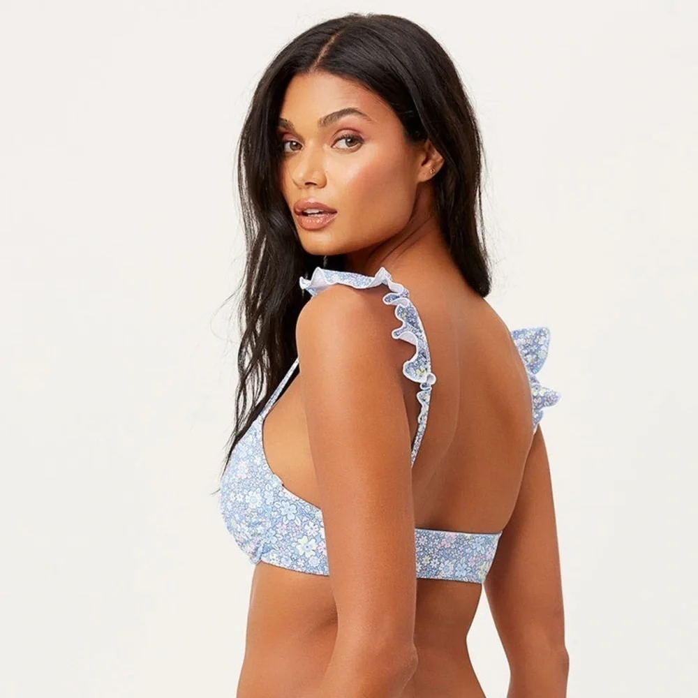 Frankie's Bikinis Birdie Ruffle Bikini Top